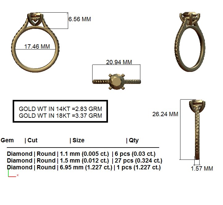 Solitaire Ring RC_RD_114 - view