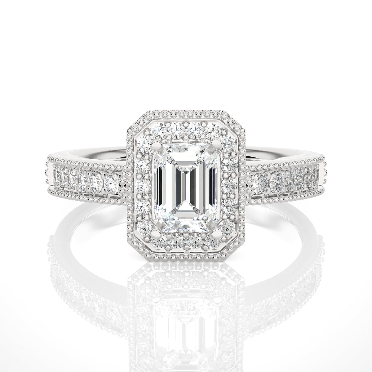 Solitaire Ring RH_EM_159 - WG