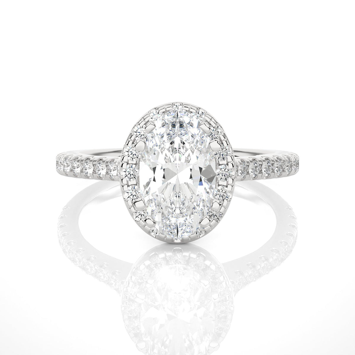 Solitaire Ring RH_OV_132 - WG
