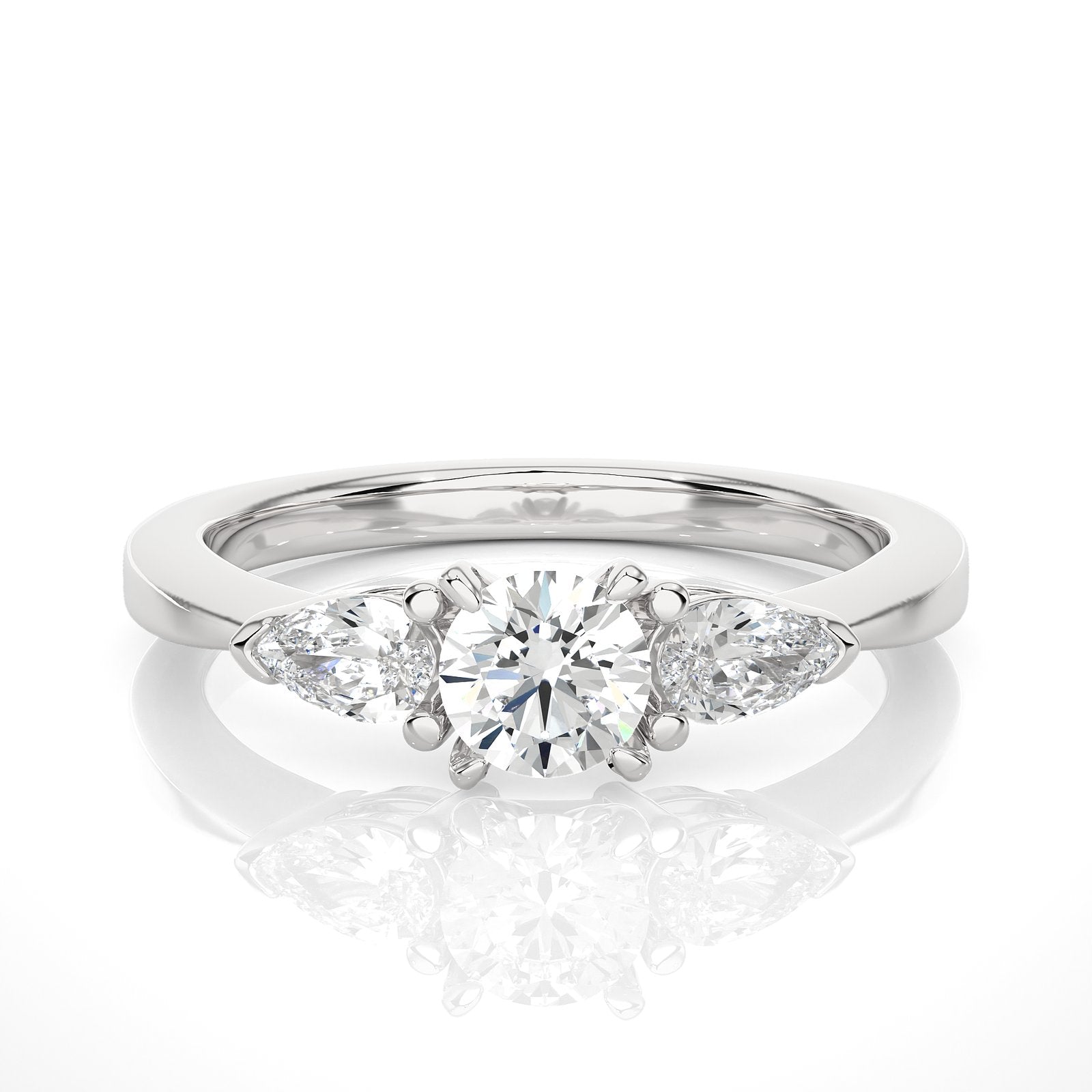 Solitaire Ring R3_RD_100 - WG