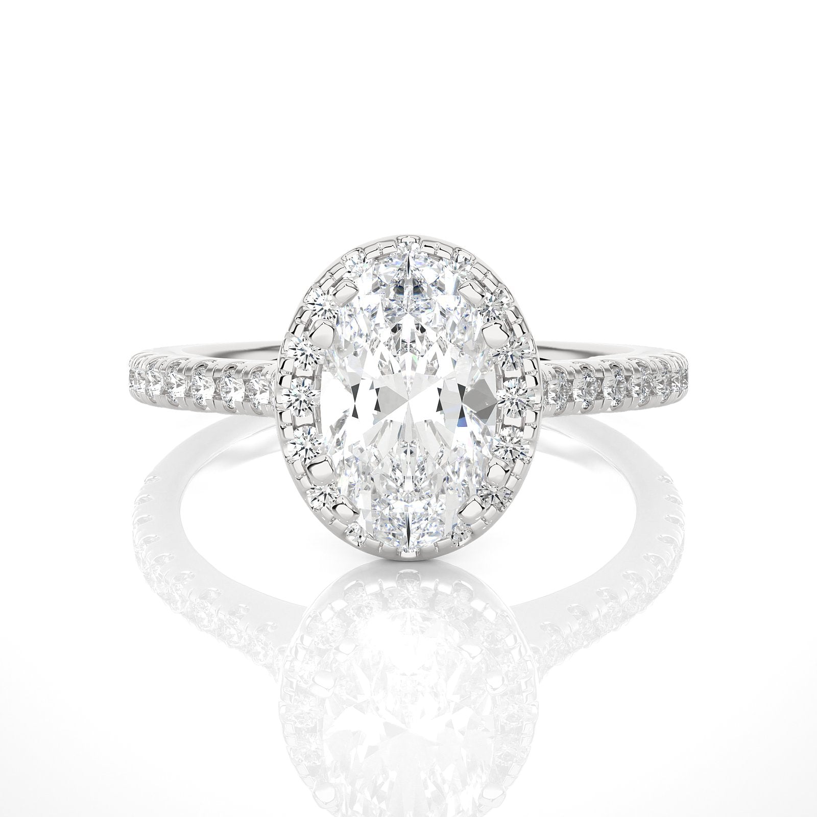 Solitaire Ring RH_OV_132 - WG