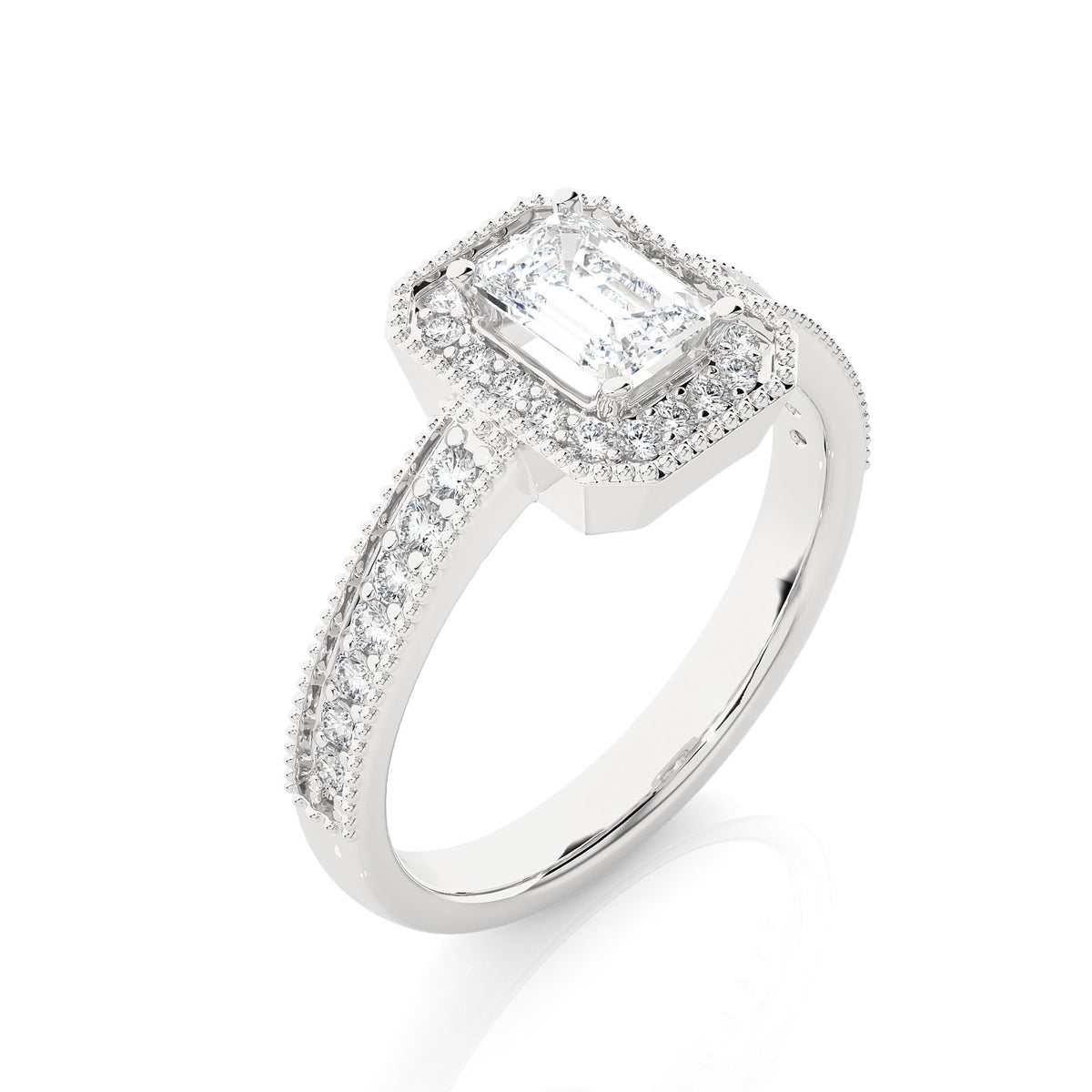 Solitaire Ring RH_EM_159 - WG