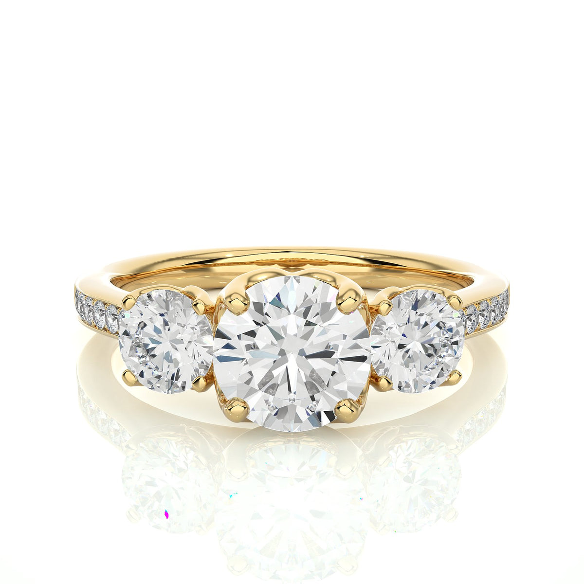 Solitaire Ring R3_RD_115 - YG