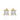 Front-facing yellow gold stud earrings with princess cut lab diamonds